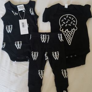 3 PIECE BUNDLE - Size 3-6 Months 2 Onesies 1 pant